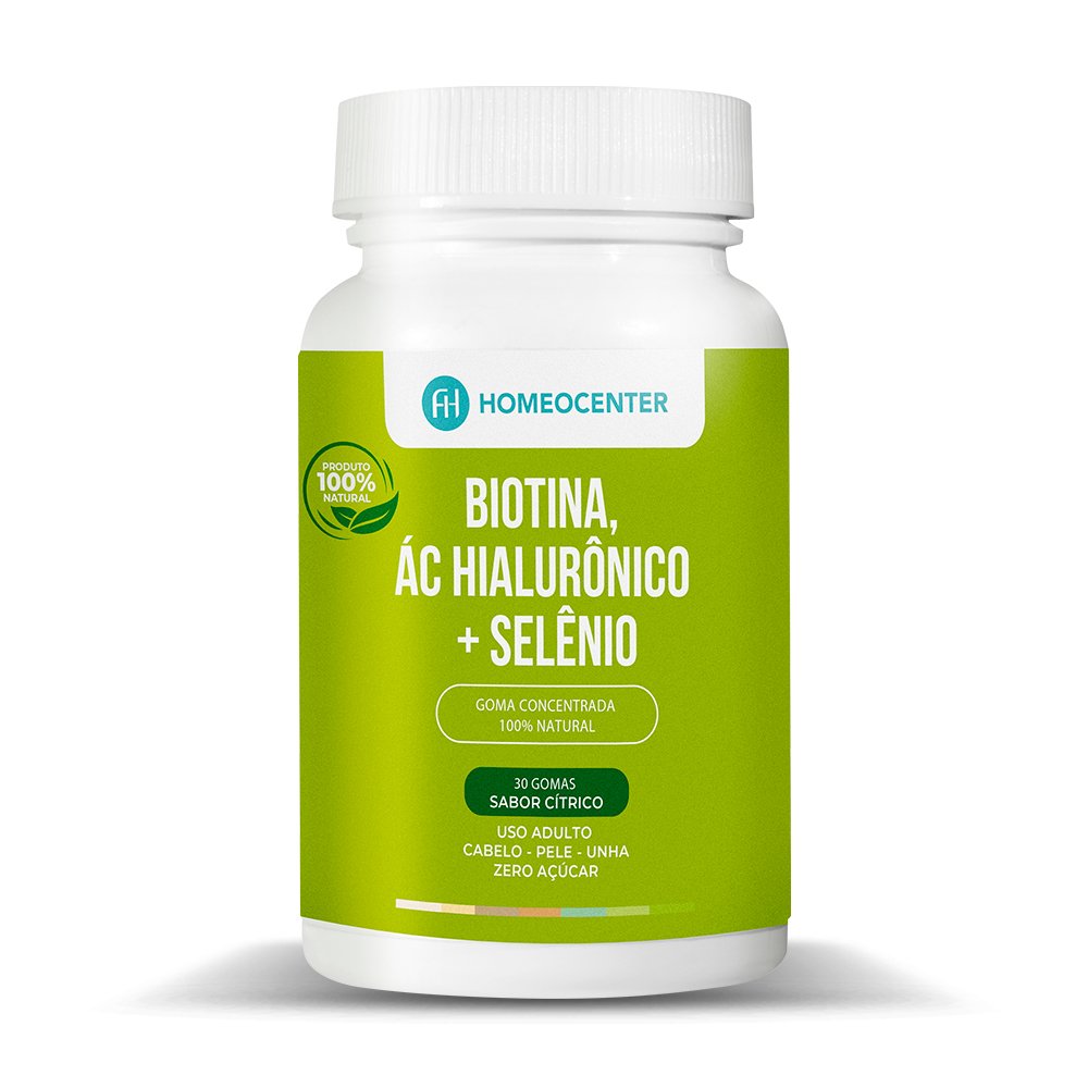 Biotina + Ac Hialurônico + Selênio - 30 Gomas Spirulina 100% NATURAL